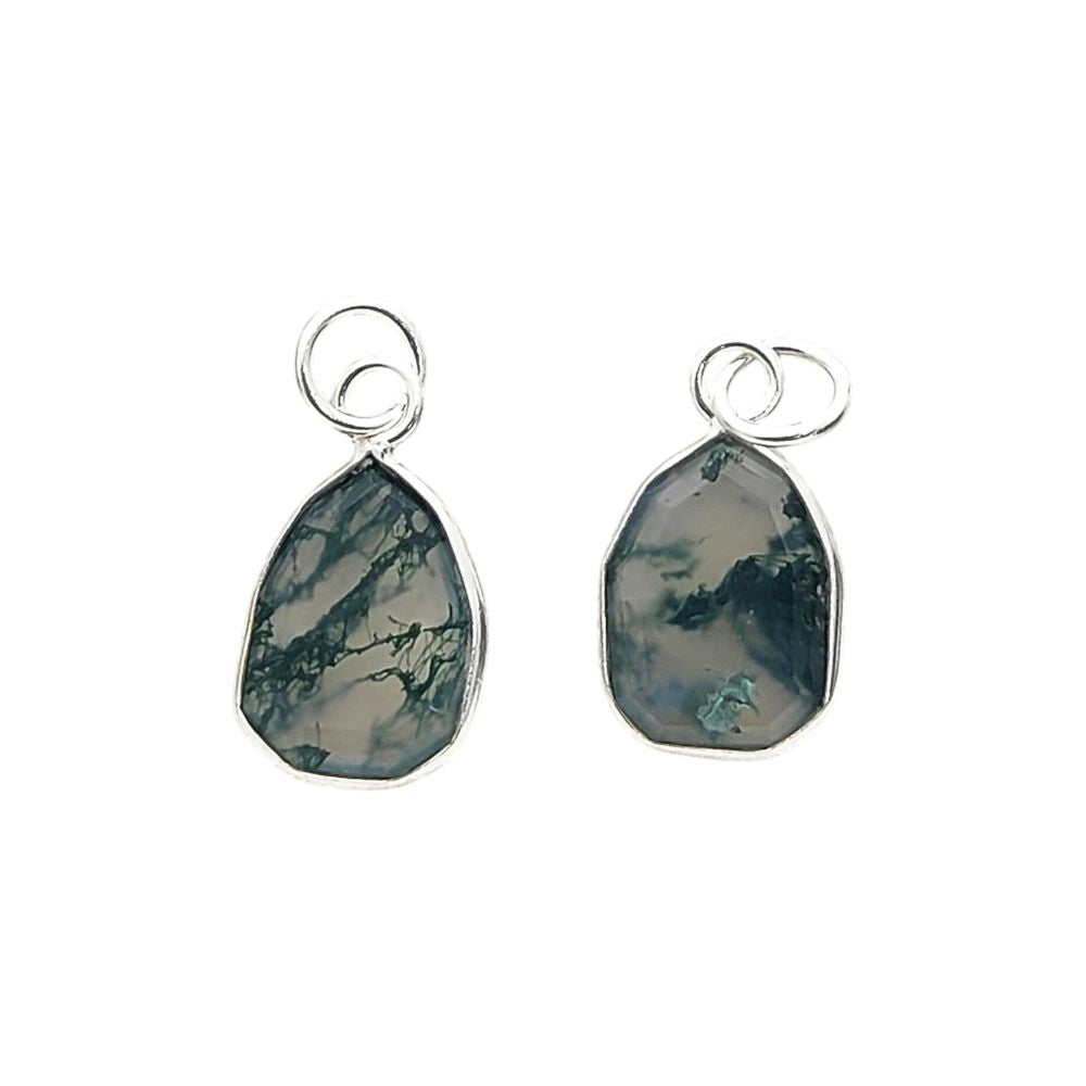 Handmade Moss Agate Crystal Pendant Solid 925 Silver Faceted Gemstone Necklace Charm- Selling Per Piece