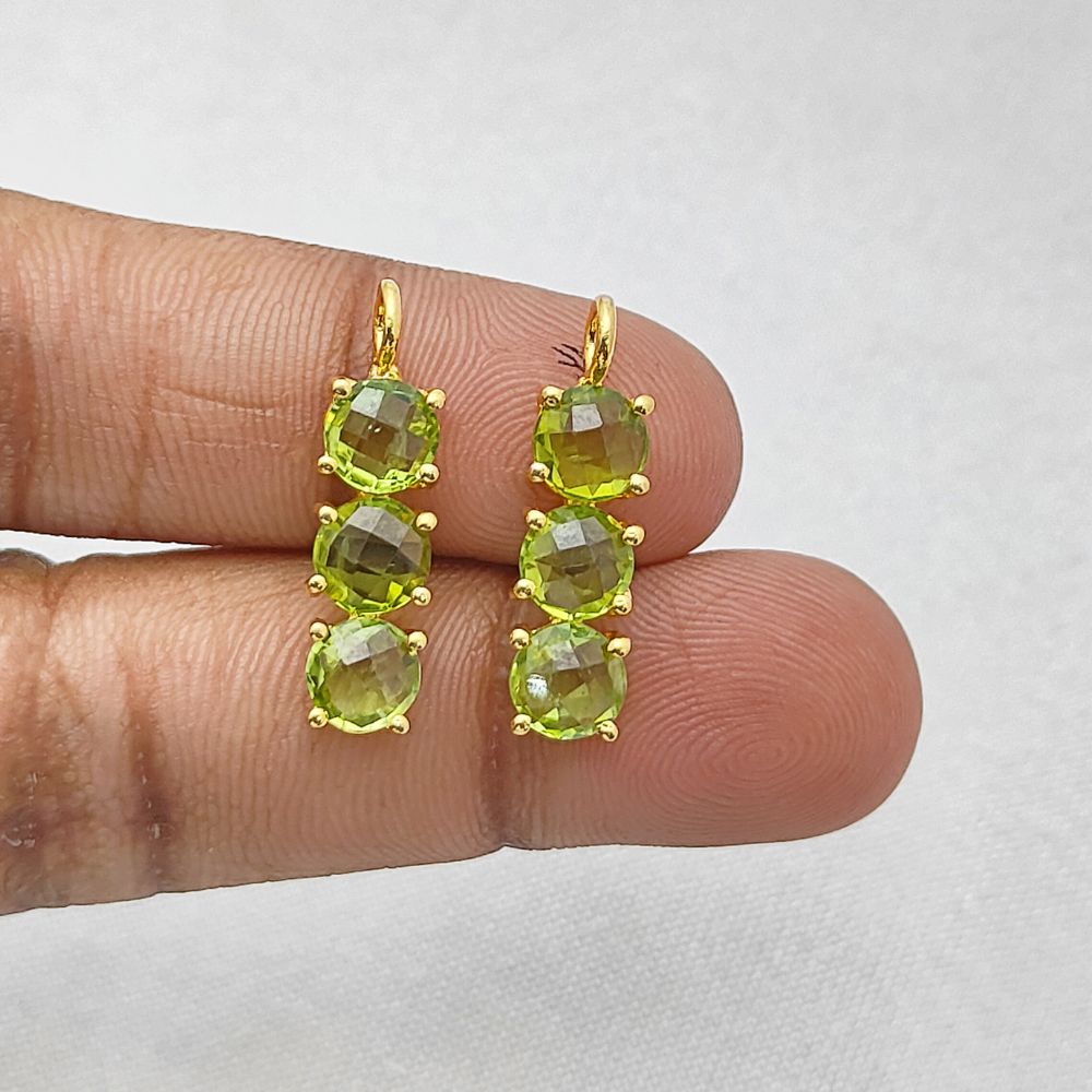 Peridot pendant necklace in gold plated silver