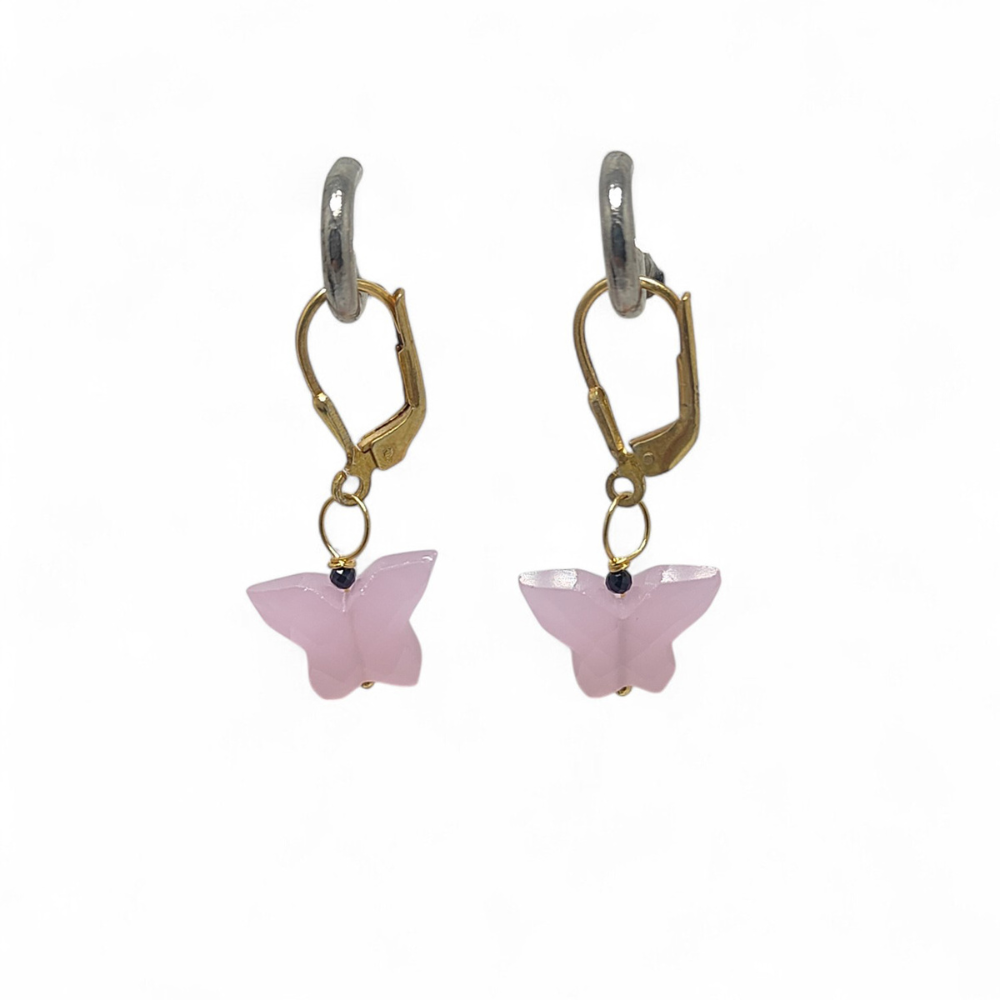 Natural Pink Chalcedony Earrings