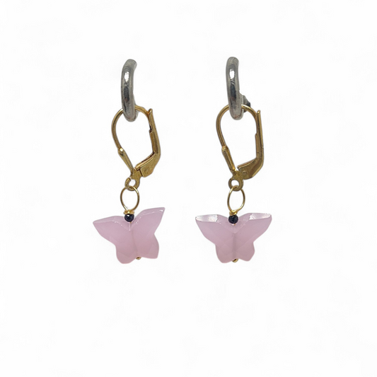 Natural Pink Chalcedony Earrings