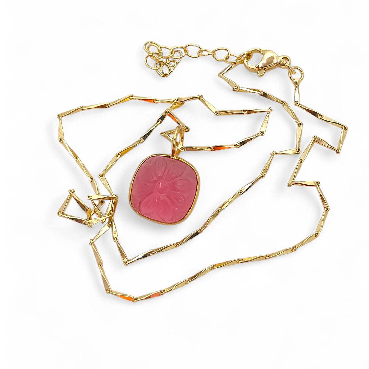 Handmade Pink Tourmaline Quartz Necklace October Birthstone Jewelry Gift for Her- Selling Per Piece