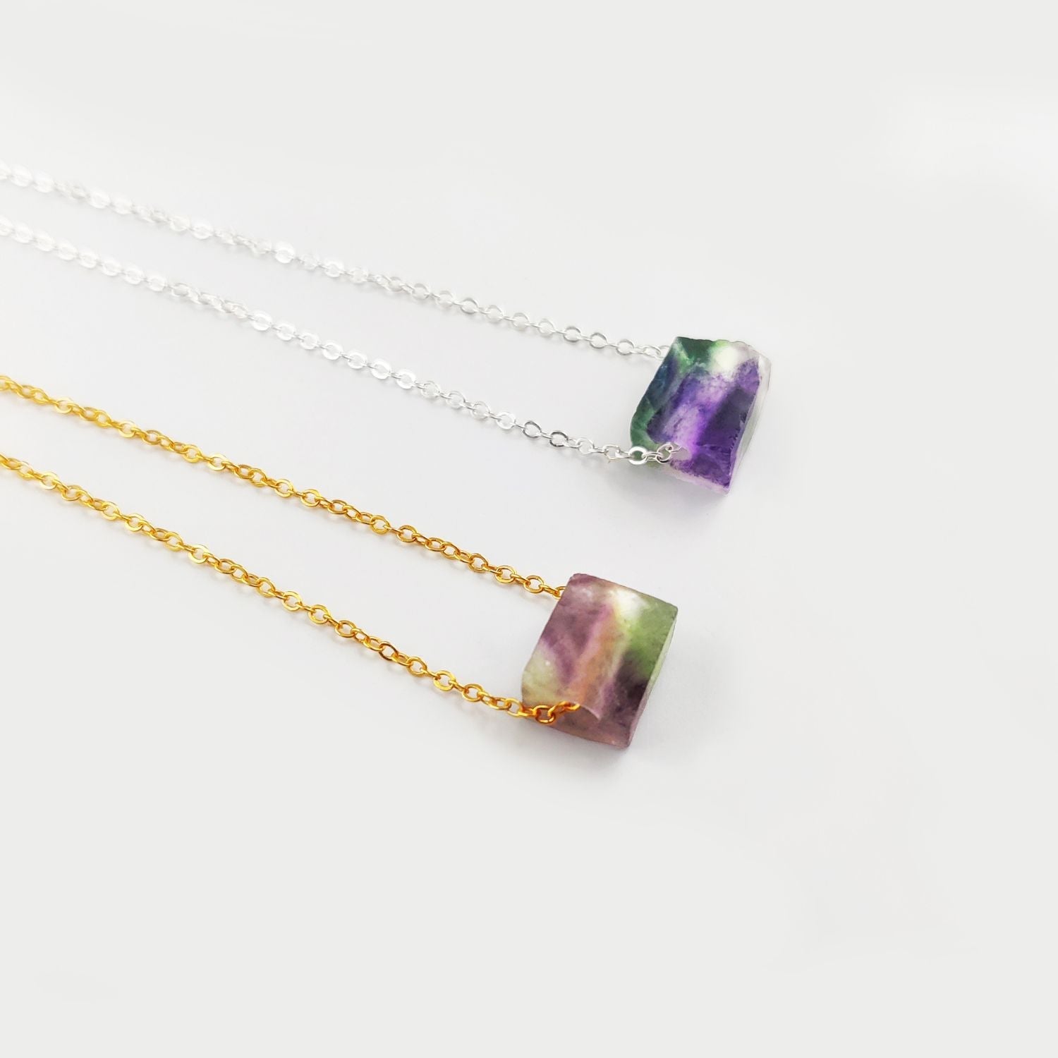 Gold Plated Fluorite Necklace – Natural Healing Stone Jewelry