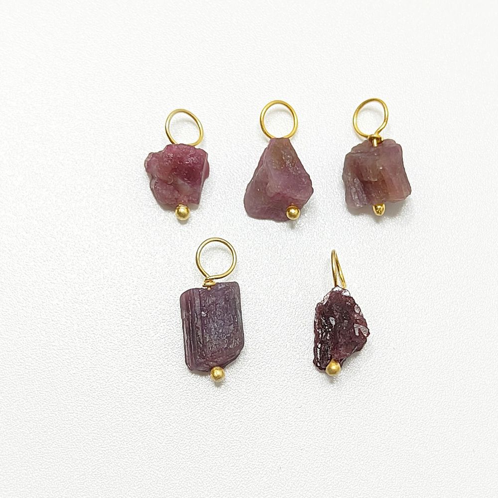 Gold-plated sterling silver ruby charm – a stunning handcrafted addition to any jewelry collection