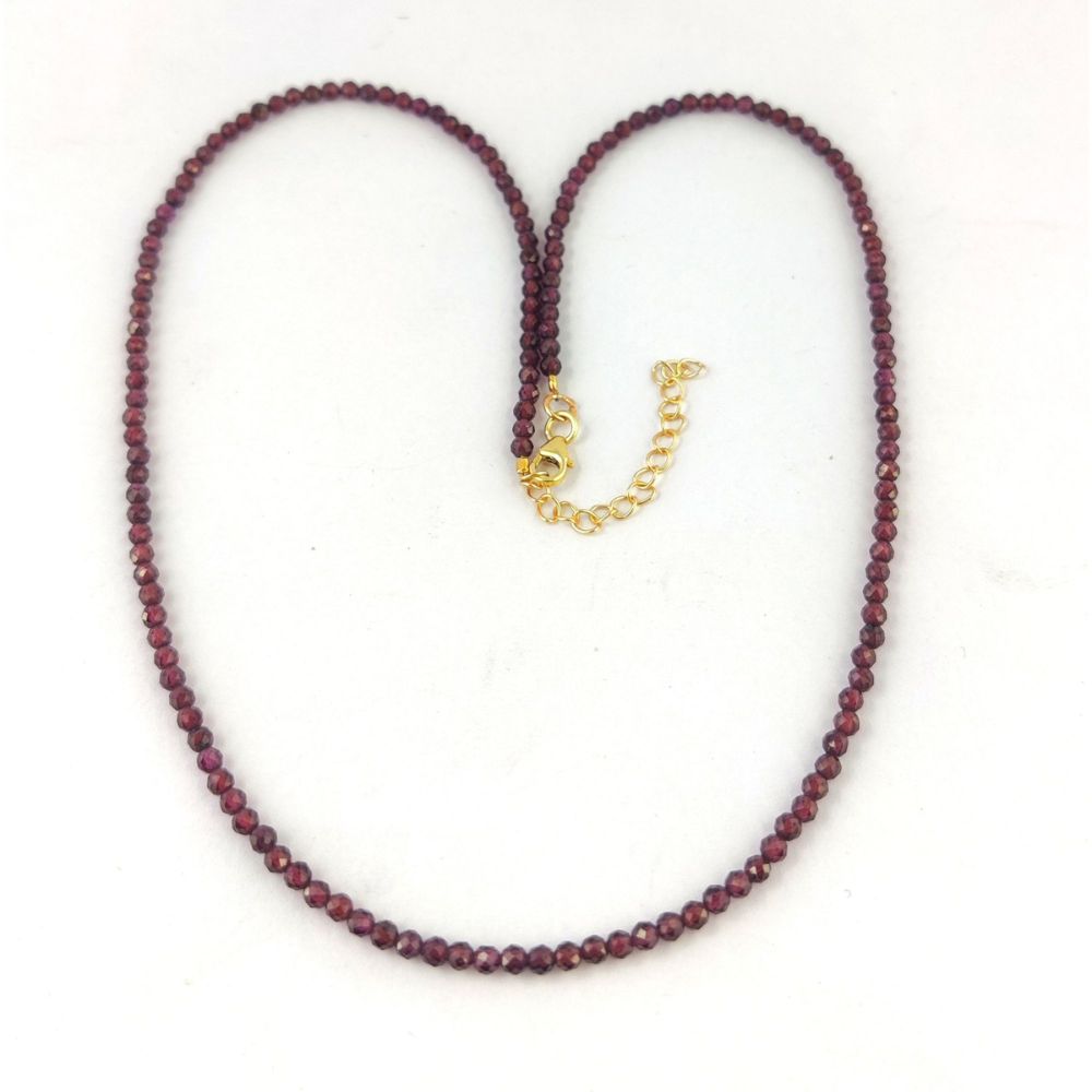 Handmade Red Garnet Beaded Necklace January Birthstone Jewelry