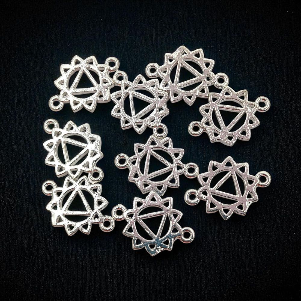 Handmade Gold & Silver 7 Chakra Charm Set Yoga Meditation Jewelry Connectors & DIY Findings- Selling According Variation