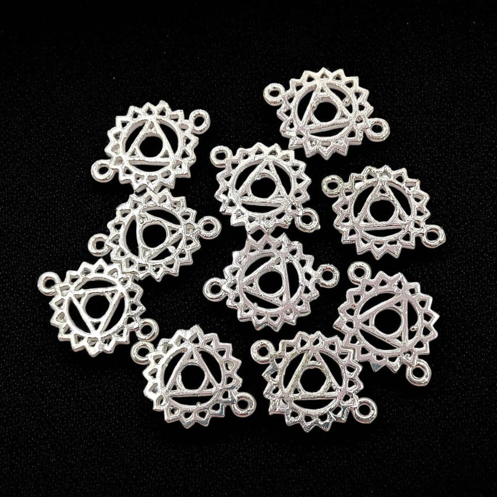 Handmade Gold & Silver 7 Chakra Charm Set Yoga Meditation Jewelry Connectors & DIY Findings- Selling According Variation