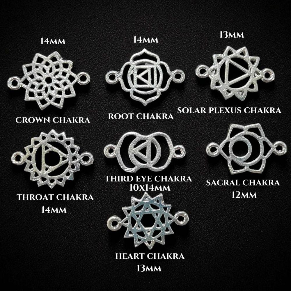 Handmade Gold & Silver 7 Chakra Charm Set Yoga Meditation Jewelry Connectors & DIY Findings- Selling According Variation