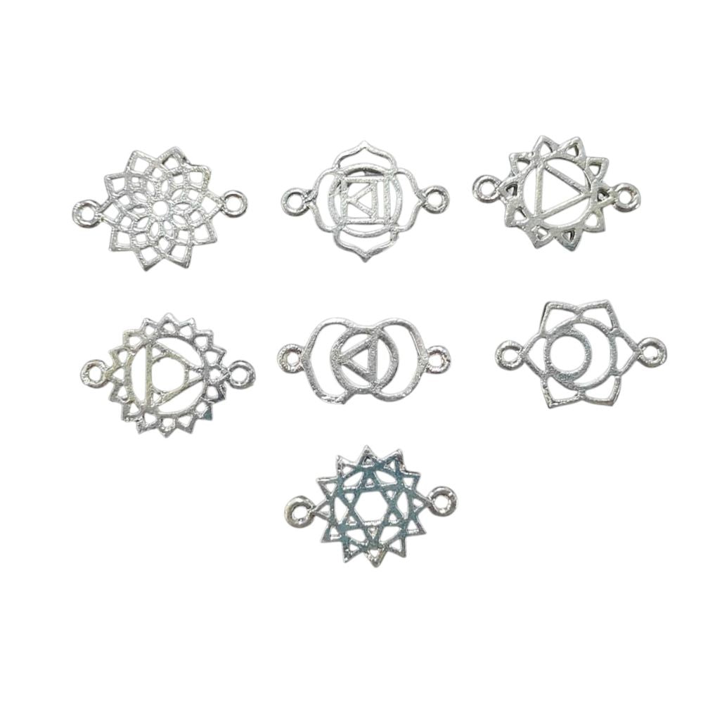 Handmade Gold & Silver 7 Chakra Charm Set Yoga Meditation Jewelry Connectors & DIY Findings- Selling According Variation