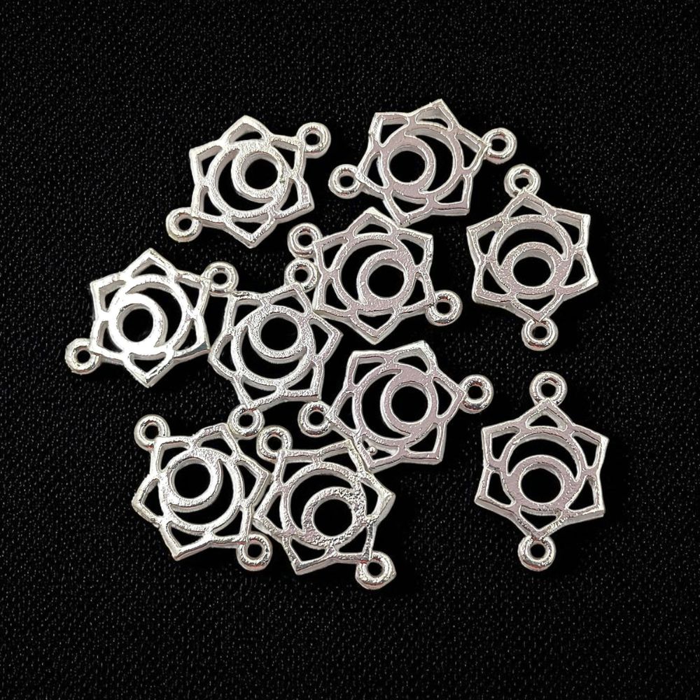 Handmade Gold & Silver 7 Chakra Charm Set Yoga Meditation Jewelry Connectors & DIY Findings- Selling According Variation