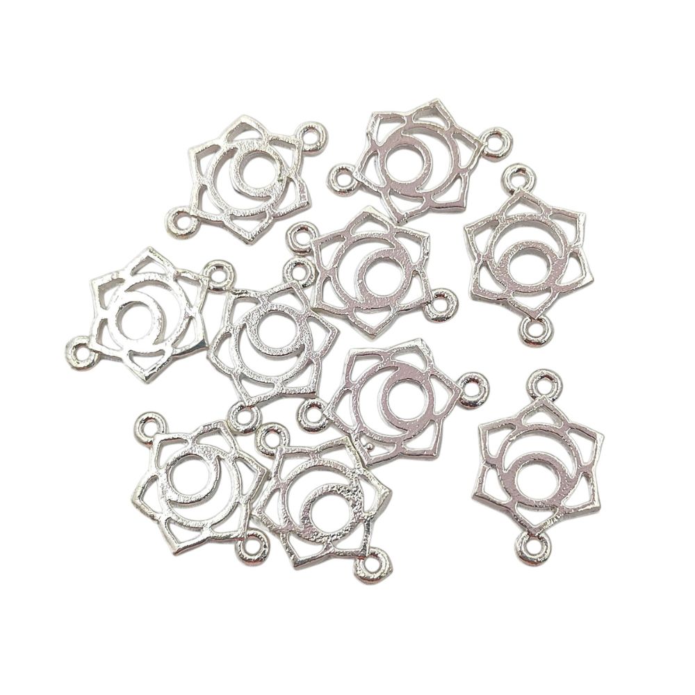 Handmade Gold & Silver 7 Chakra Charm Set Yoga Meditation Jewelry Connectors & DIY Findings- Selling According Variation