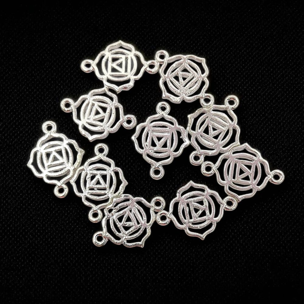 Handmade Gold & Silver 7 Chakra Charm Set Yoga Meditation Jewelry Connectors & DIY Findings- Selling According Variation