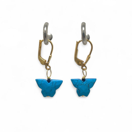 Handmade Turquoise Butterfly Earrings