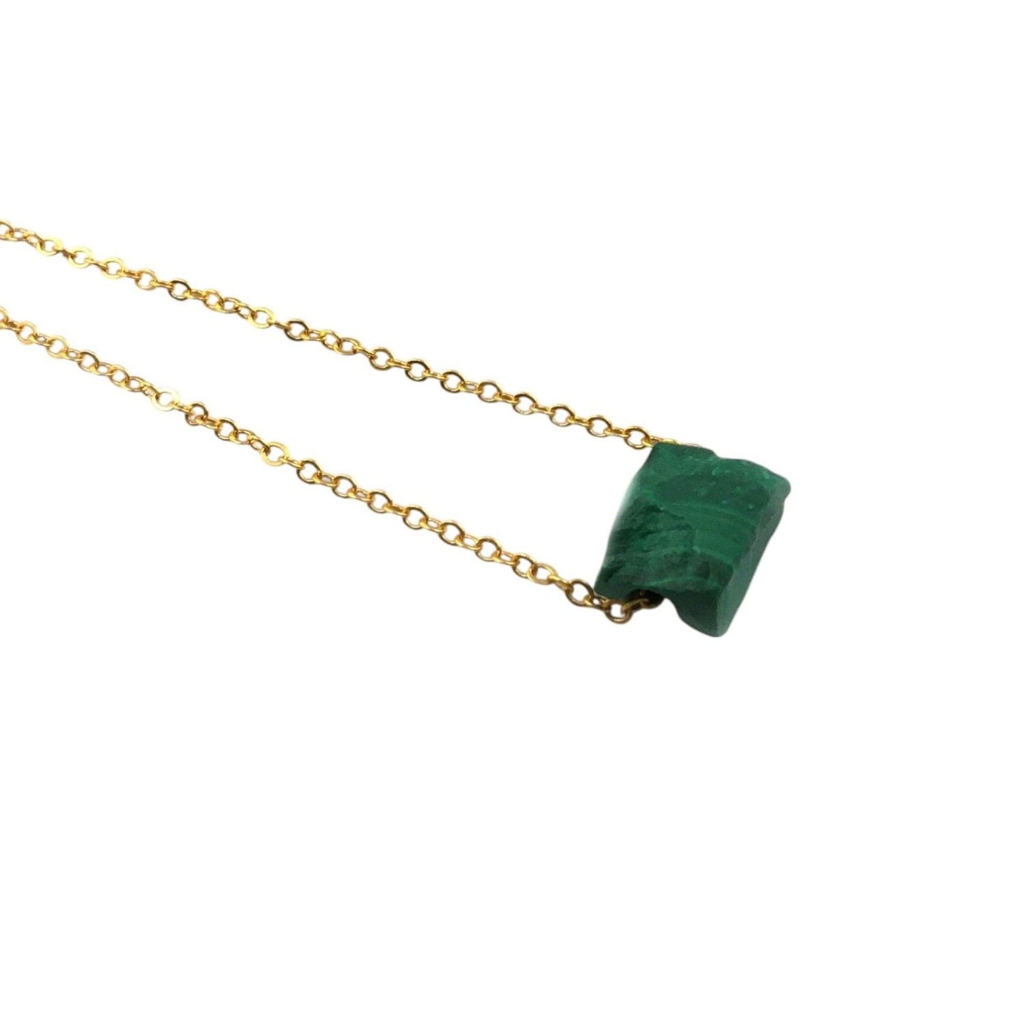 Healing Malachite Necklace – Gold Plated Adjustable Chain