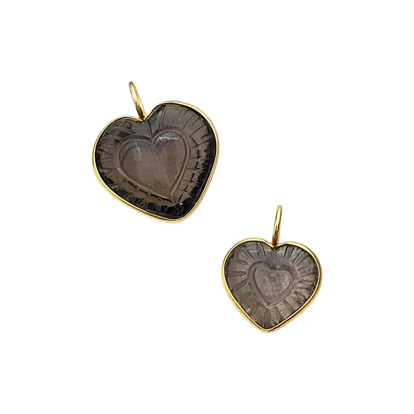 Smoky Quartz Heart-Shaped Crystal Pendant Gold Plated Sterling Silver Jewelry Gift for Women- Selling Per Piece