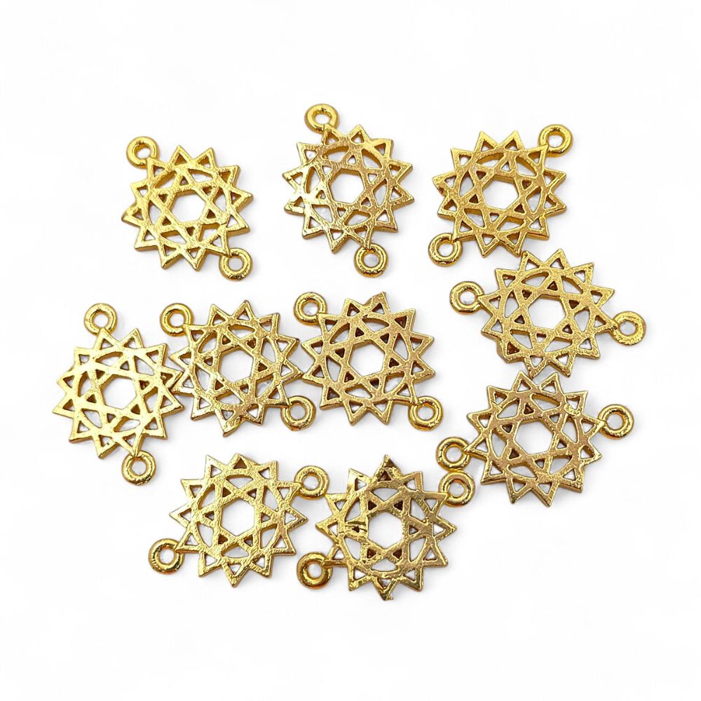Handmade Gold & Silver 7 Chakra Charm Set Yoga Meditation Jewelry Connectors & DIY Findings- Selling According Variation