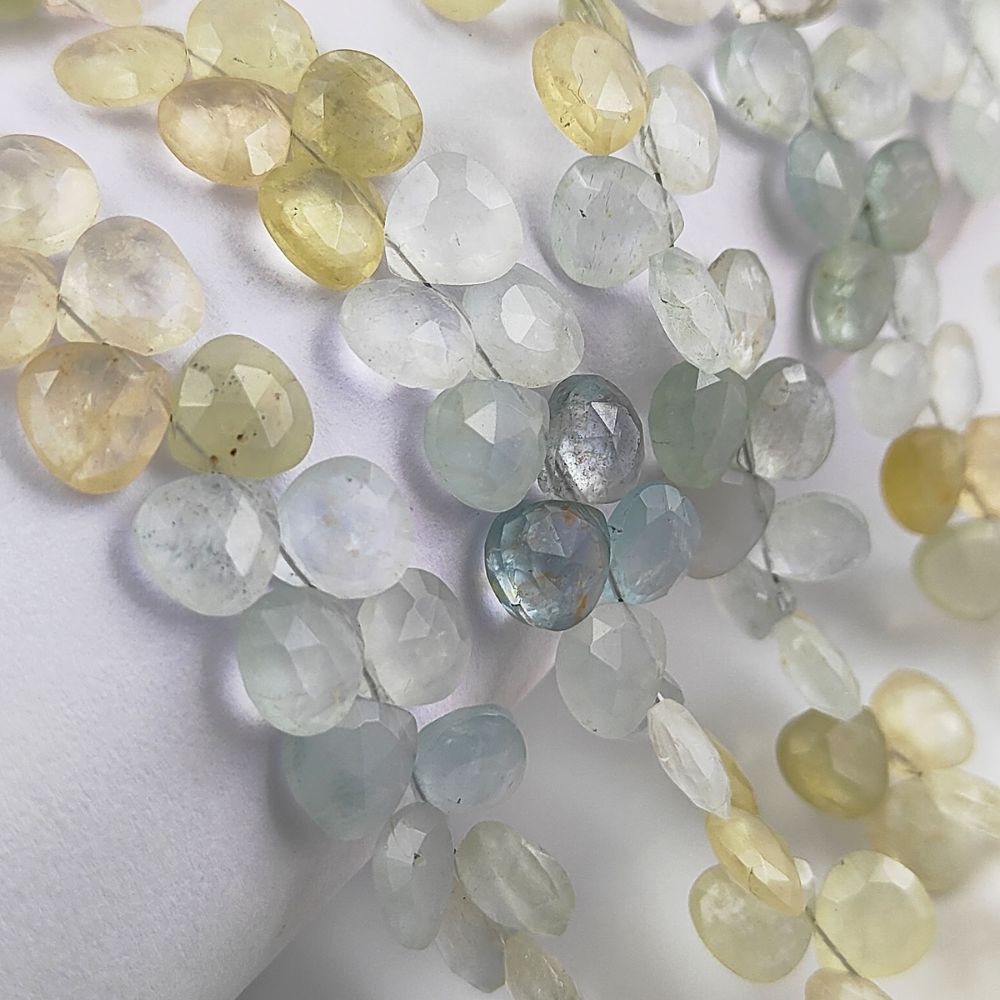 Aquamarine Gemstone Beads – Beautiful Heart Shaped Faceted Stones for Necklaces and Bracelets