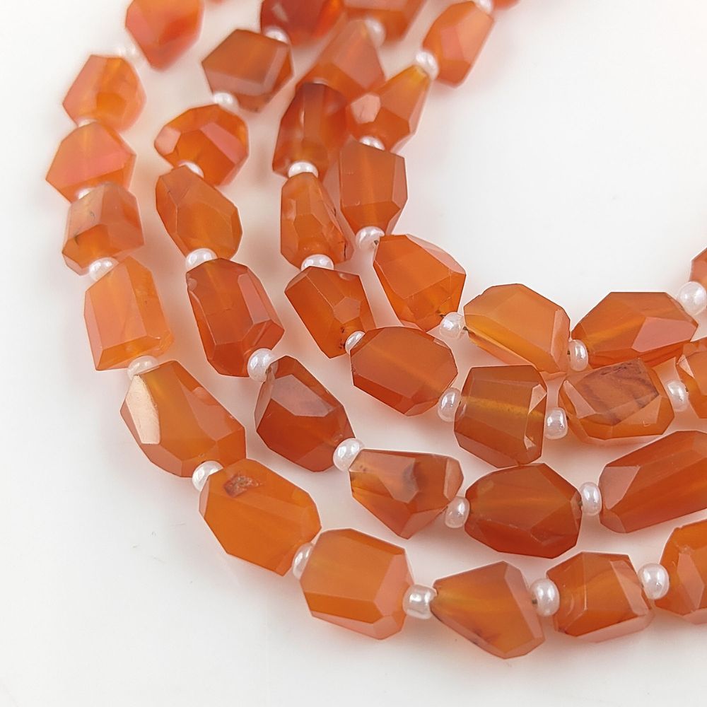 High-Quality Carnelian Beads Faceted Nugget 5-12mm for Custom Jewelry Designs