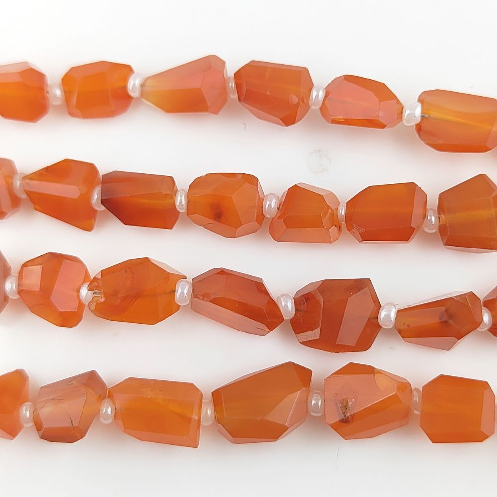 High-Quality Carnelian Beads Faceted Nugget 5-12mm for Custom Jewelry Designs