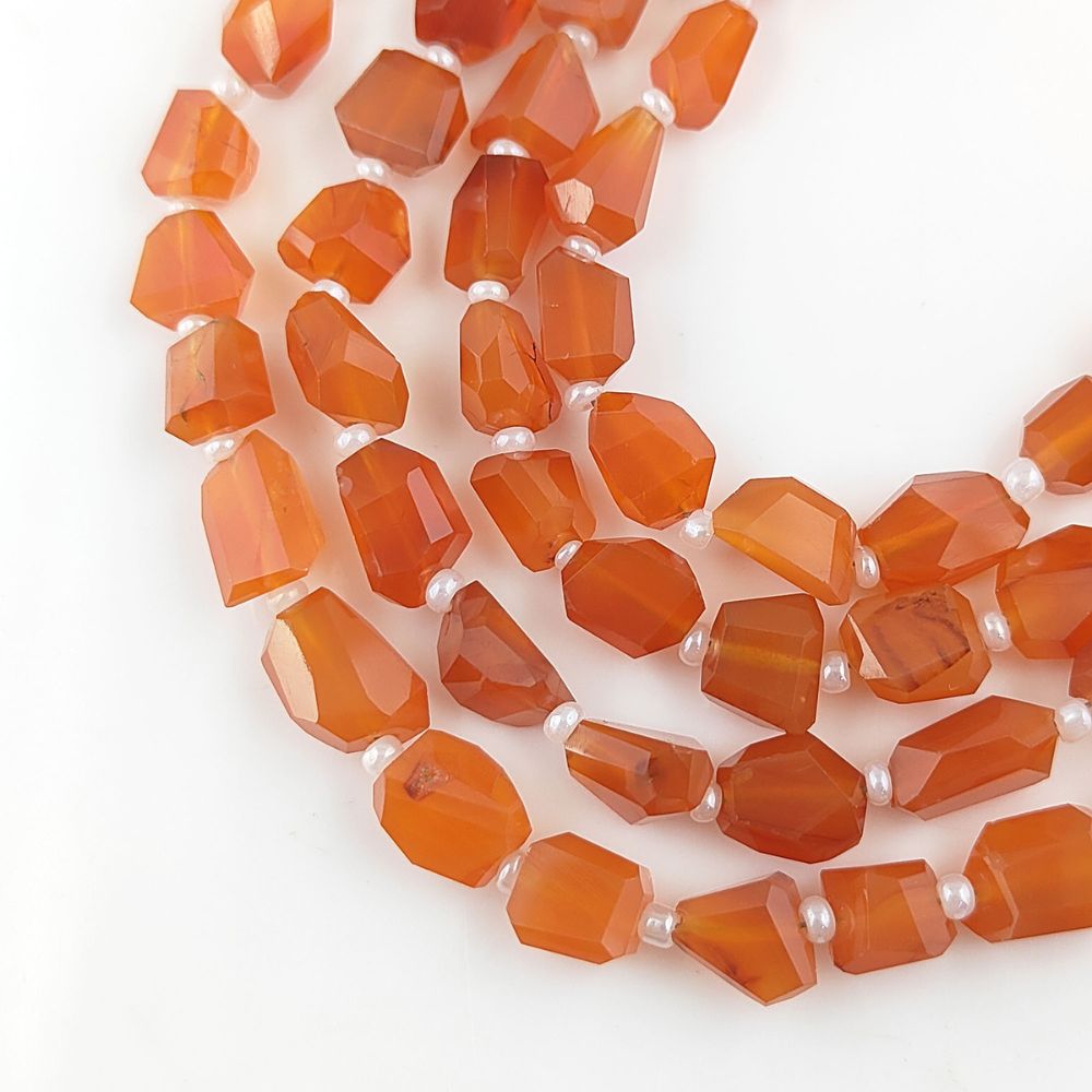 High-Quality Carnelian Beads Faceted Nugget 5-12mm for Custom Jewelry Designs