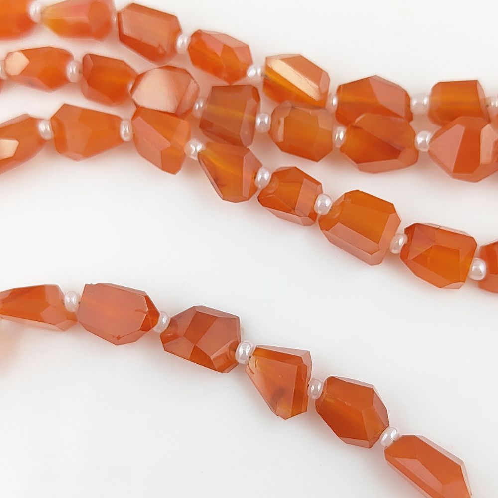 High-Quality Carnelian Beads Faceted Nugget 5-12mm for Custom Jewelry Designs