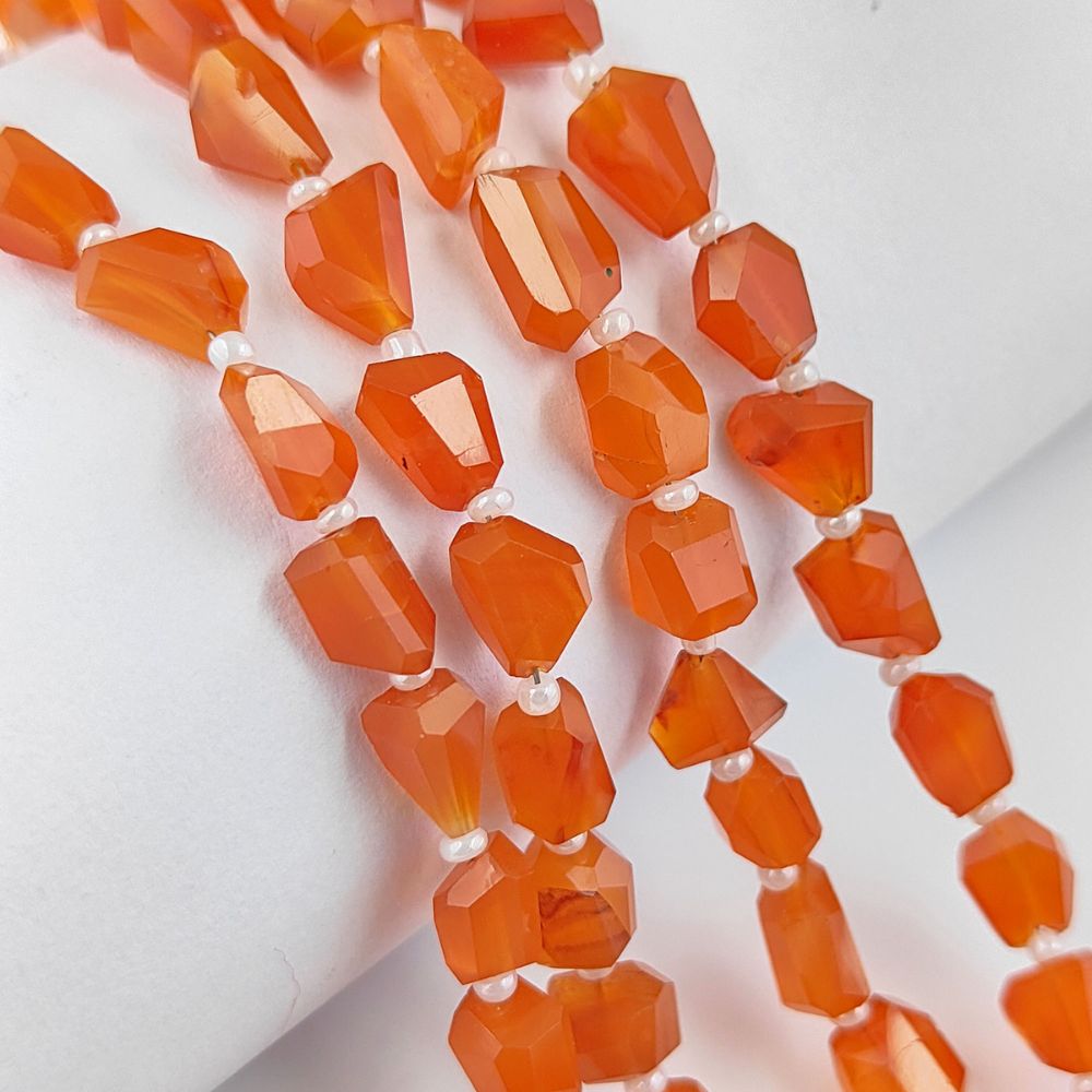 High-Quality Carnelian Beads Faceted Nugget 5-12mm for Custom Jewelry Designs