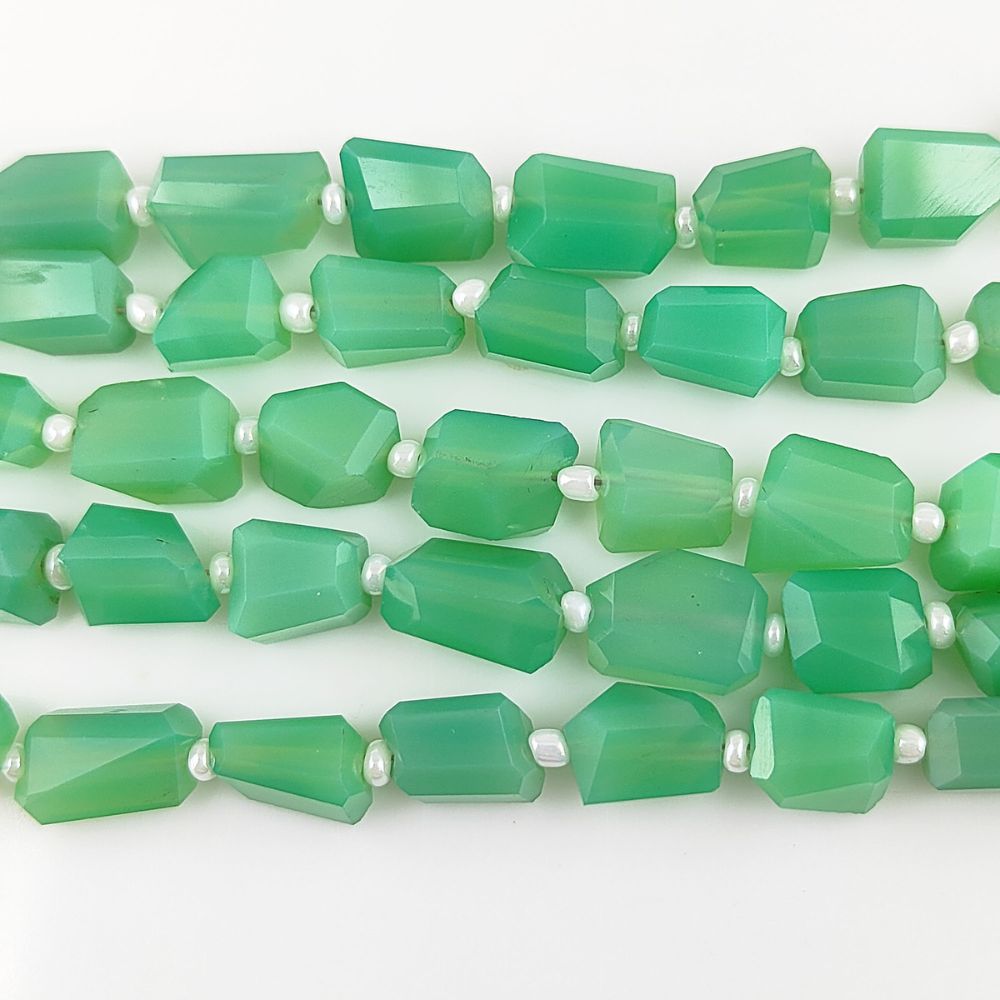 High-Quality Chrysoprase Beads Faceted Nugget 5-12mm for Custom Handmade Jewelry for DIY Earrings & Bracelets
