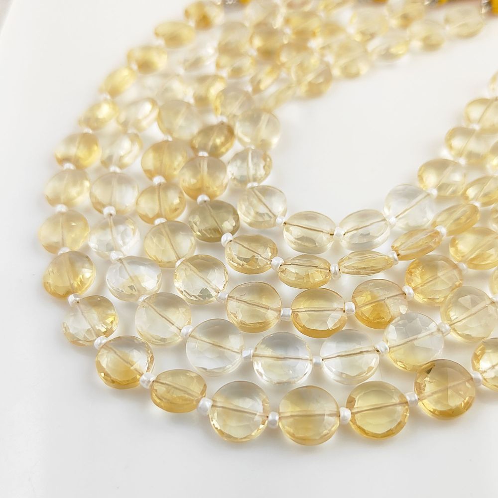 High-Quality Citrine Coin Shape Gemstone Beads for DIY Project
