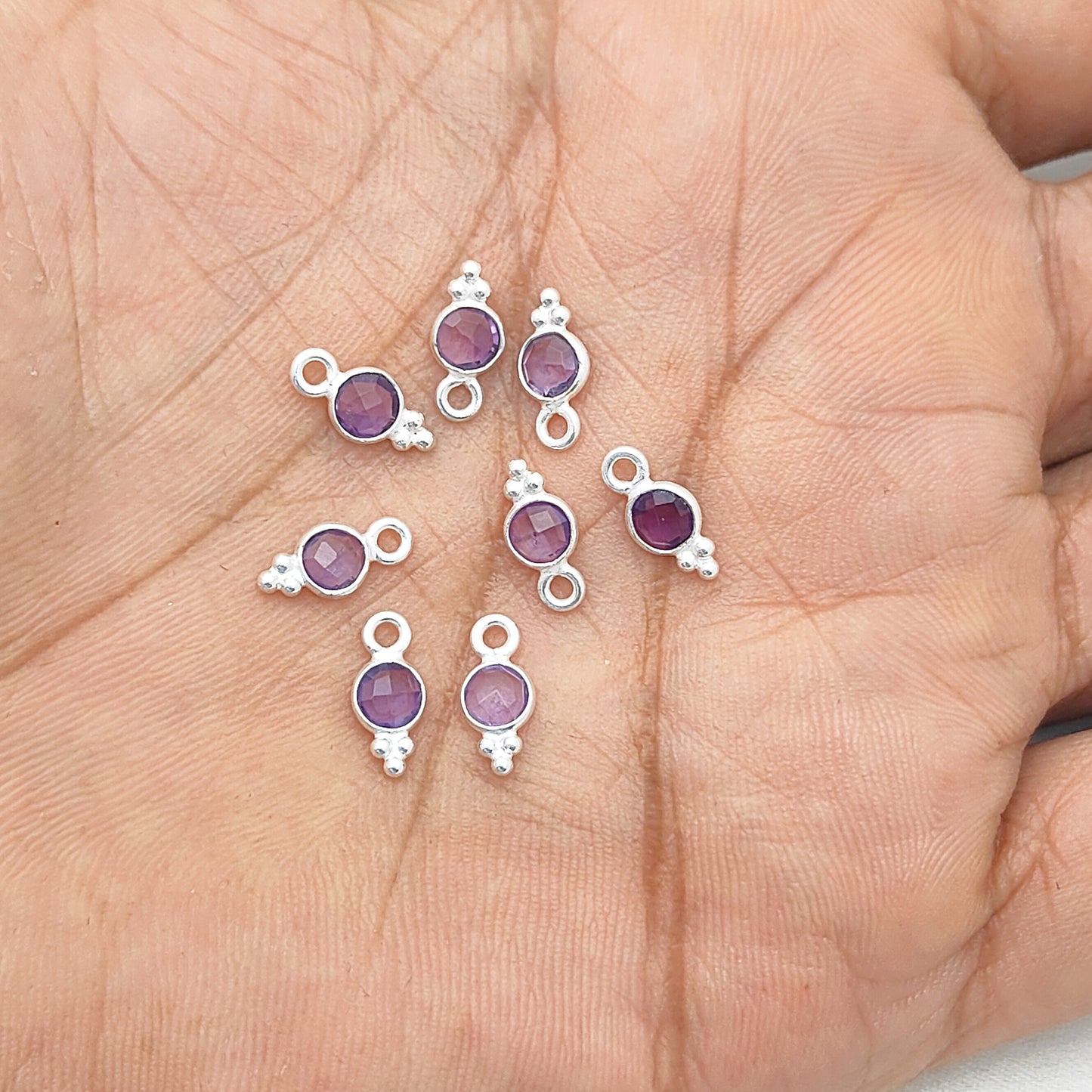 Natural Purple Amethyst Gemstone Charm Pendant for DIY Jewelry