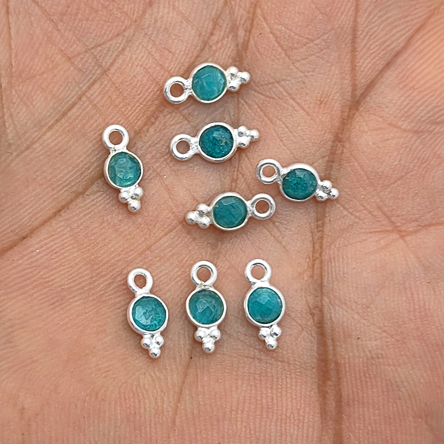 Handcrafted 4mm Round Emerald Bezel-Set Charm Pendant