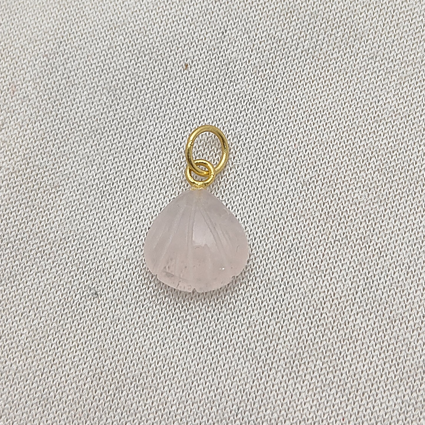 Delicate Rose Quartz Seashell Pendant Handmade 925 Sterling Silver Jewelry