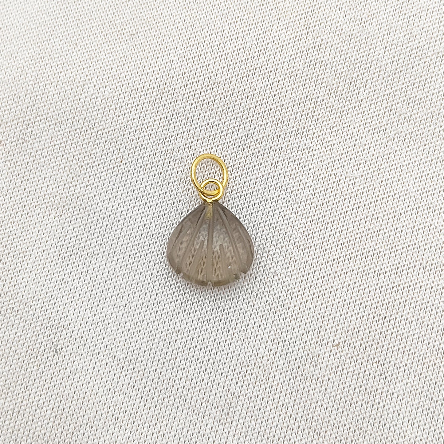 Smoky Quartz Seashell Pendant for Necklace Gold Plated Sterling Silver Jewelry