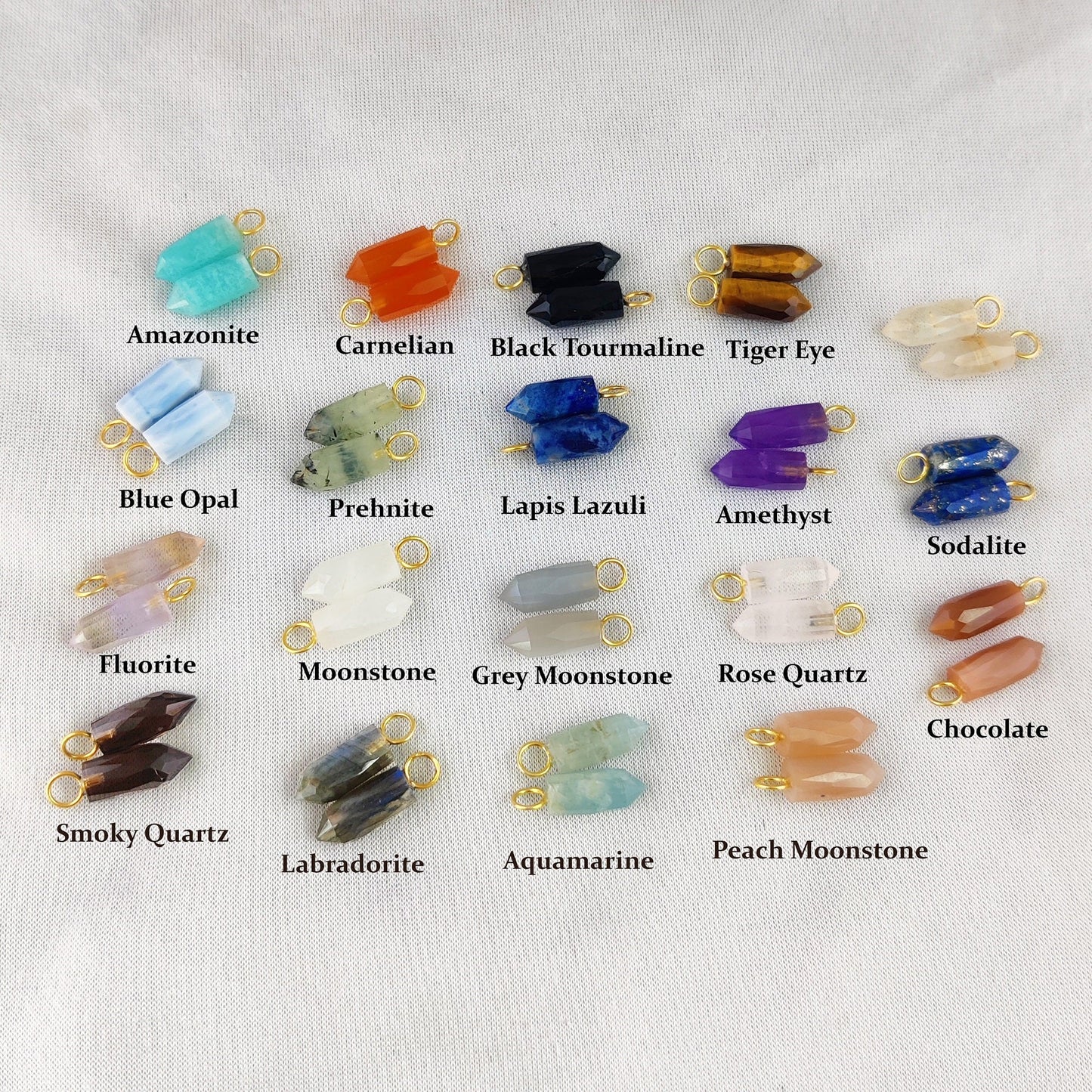 6X14mm Multi Gemstone Spike Pendant