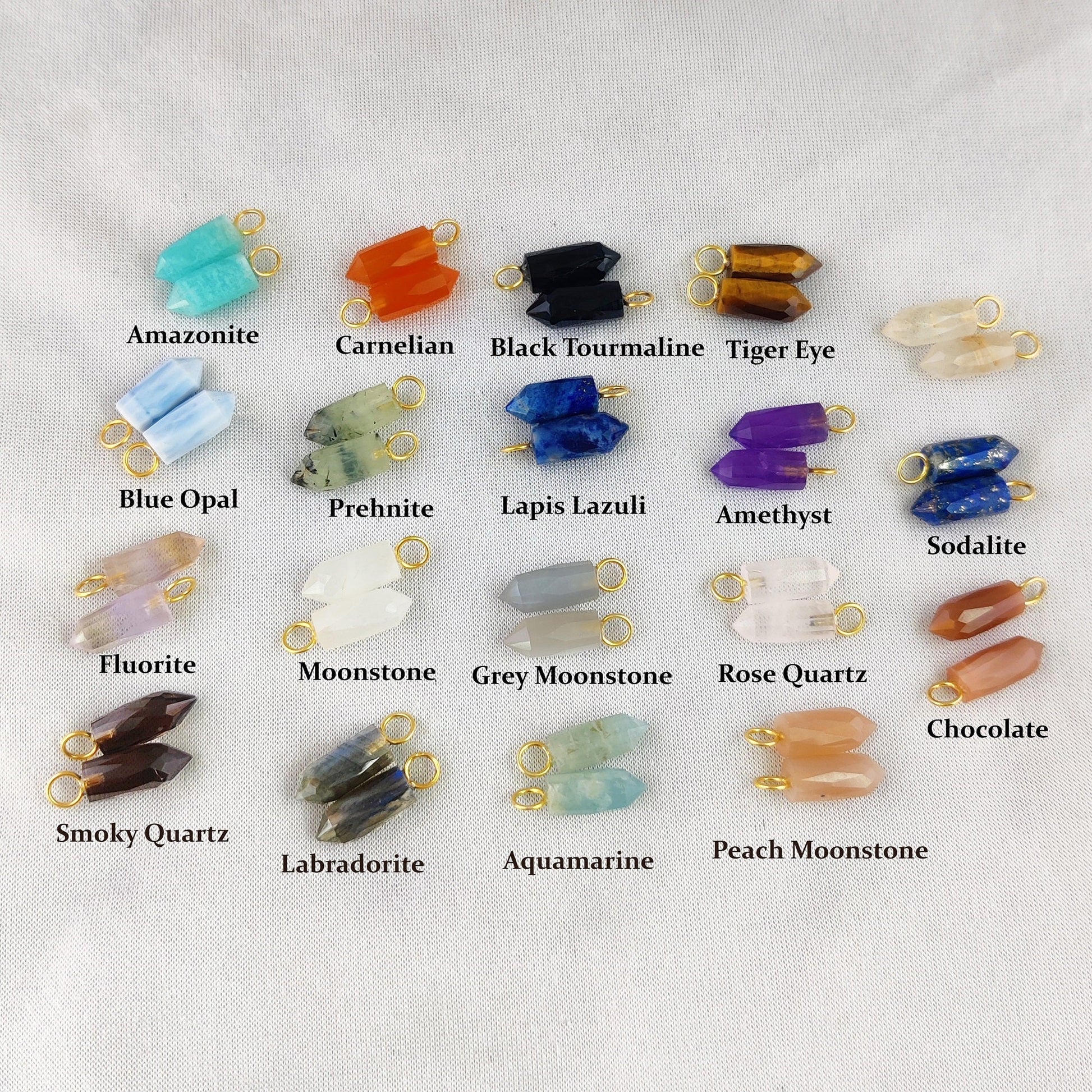 6X14mm Multi Gemstone Spike Pendant