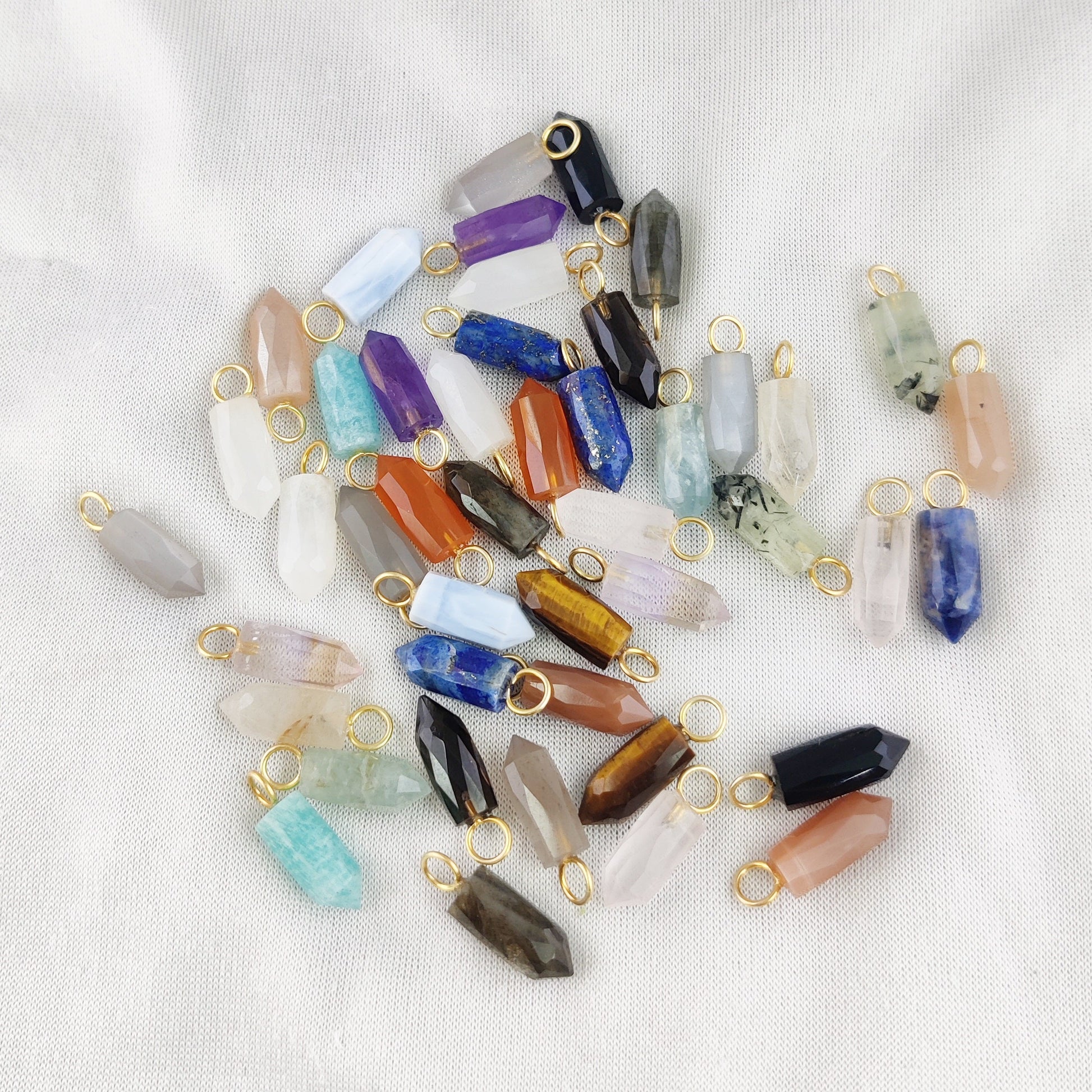 Gold Vermeil Multi Gemstone Spike Pendant