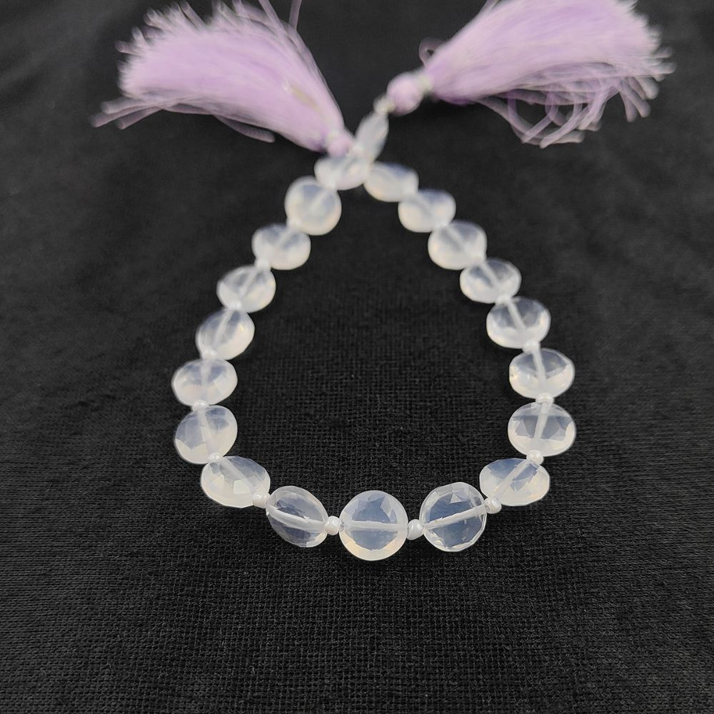 Ice Quartz Coin Shape Gemstone Beads