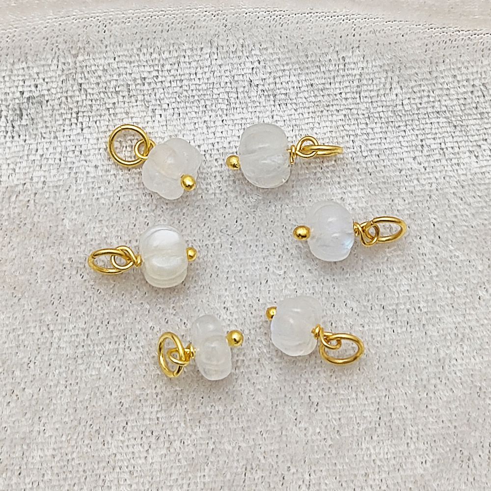 Ice Quartz Gemstone Pumpkin Pendant Handcrafted Bead for Handmade Jewelry Crafts- Selling Per Piece