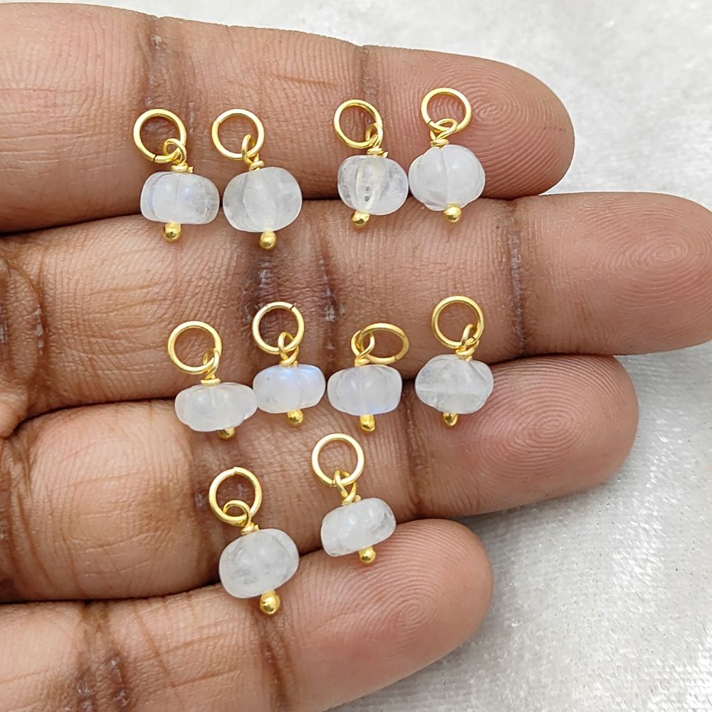 Ice Quartz Gemstone Pumpkin Pendant Handcrafted Bead for Handmade Jewelry Crafts- Selling Per Piece