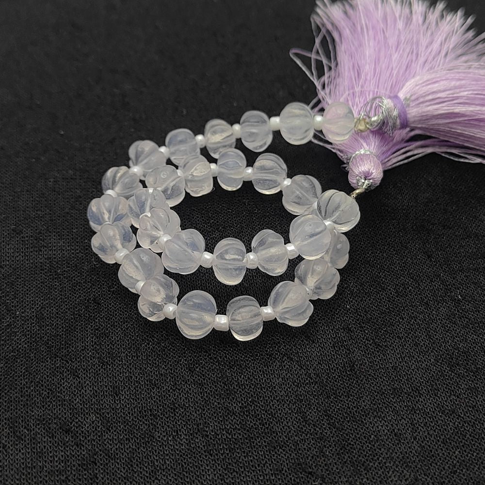 Ice Quartz Pumpkin Beads – Clear Gemstones for Minimalist Jewelry & Craft Projects
