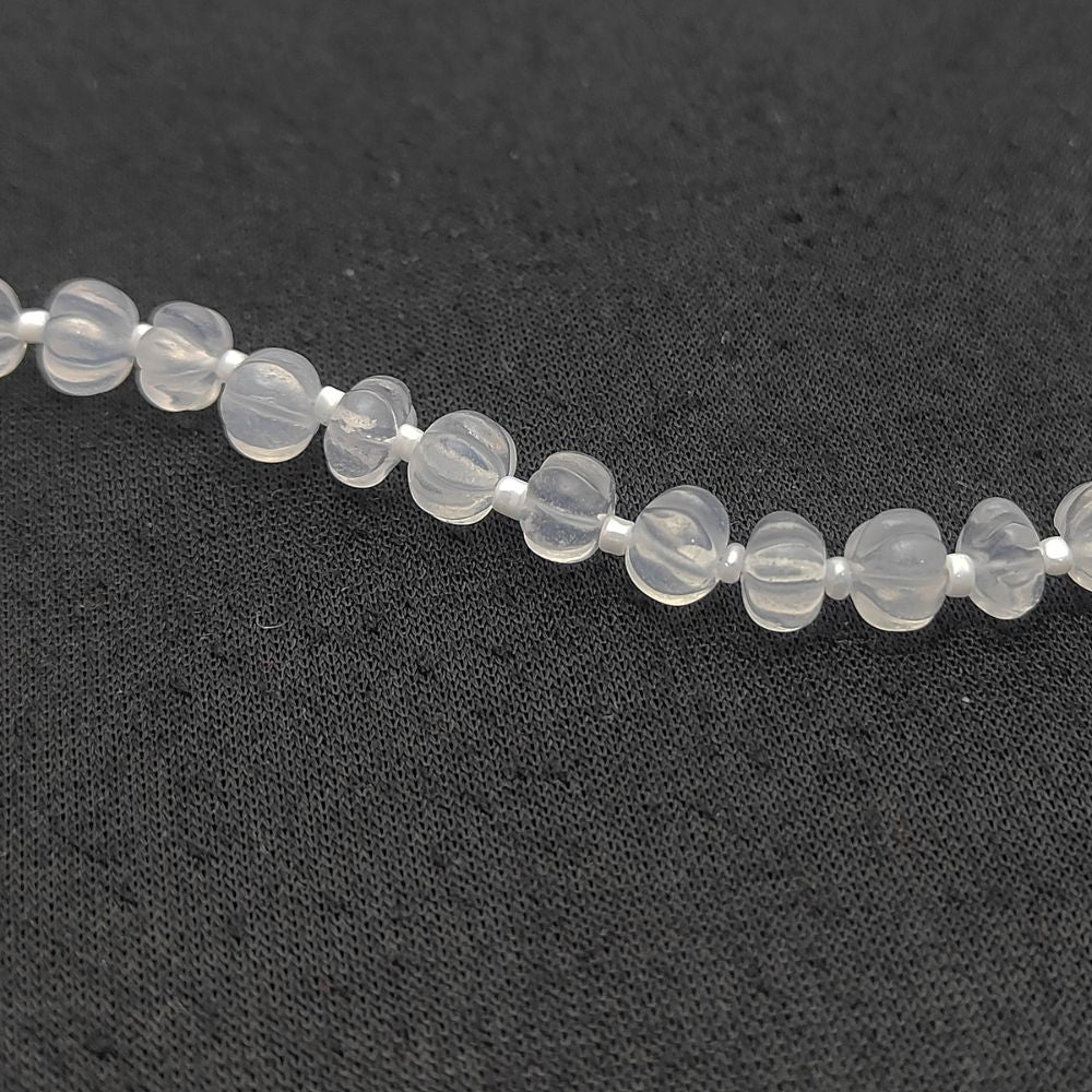 Ice Quartz Pumpkin Beads – Elegant Clear Gemstones for DIY Jewelry & Crafts