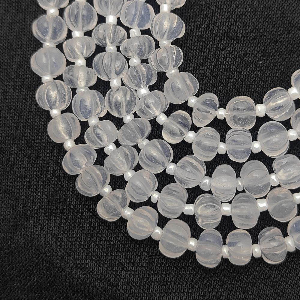 Clear Ice Quartz Pumpkin Beads – Perfect for Minimalist Jewelry and Custom Creations