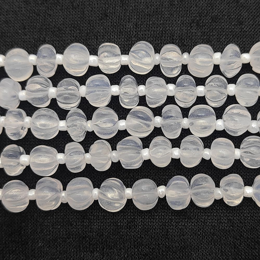 Clear Ice Quartz Pumpkin Beads – Ideal Gemstones for Minimalist Jewelry Making