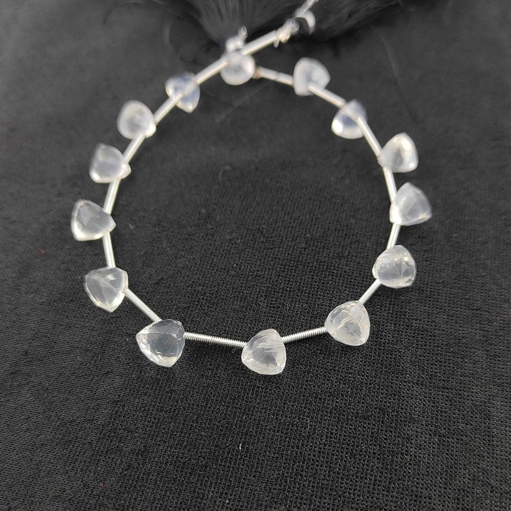 Ice Quartz Trillion Cut Faceted Beads – Elegant Crystal Clear Gemstones