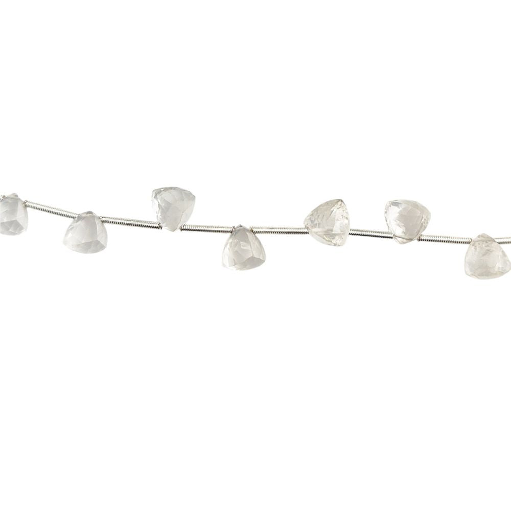 Genuine Ice Quartz Trillion Shape Beads – High-Quality Clear Gemstones