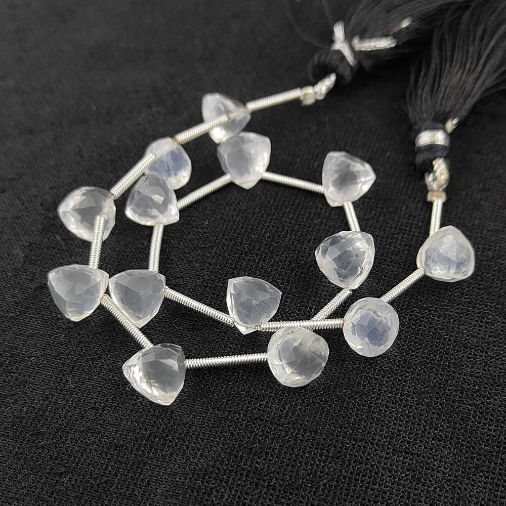 Ice Quartz Trillion Cut Faceted Beads Elegant Crystal Clear Gemstones