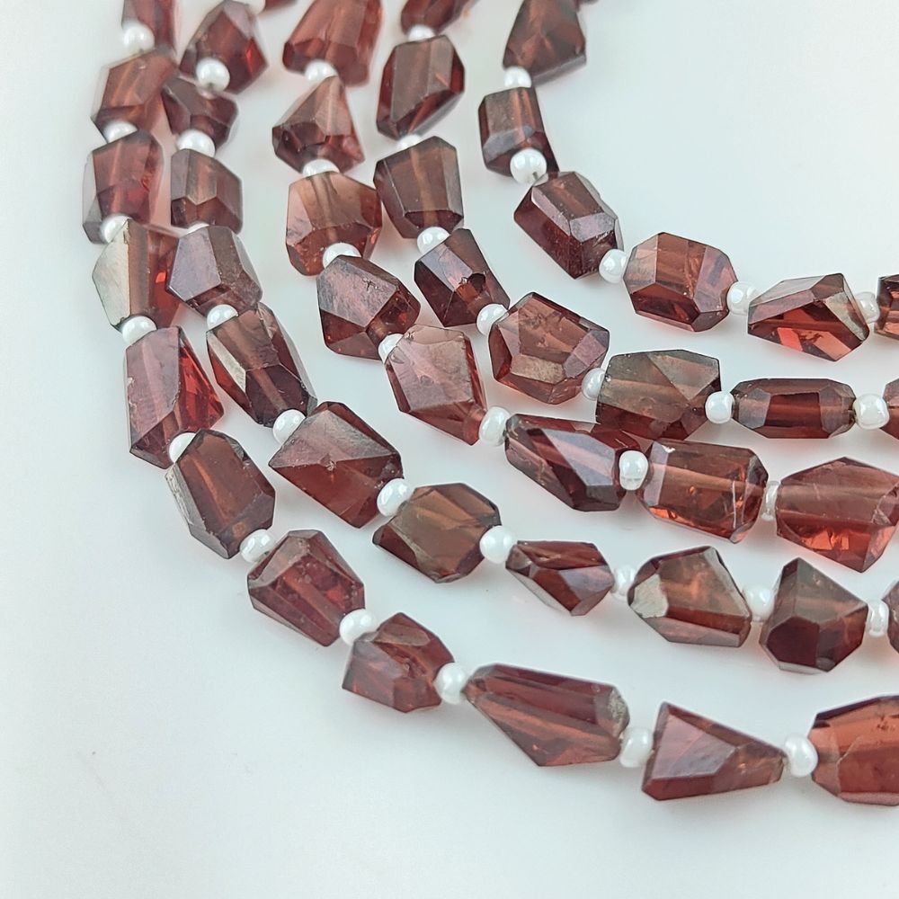 January Birthstone Garnet Beads 5-12mm Natural Nugget Gemstones for Necklaces & Earrings