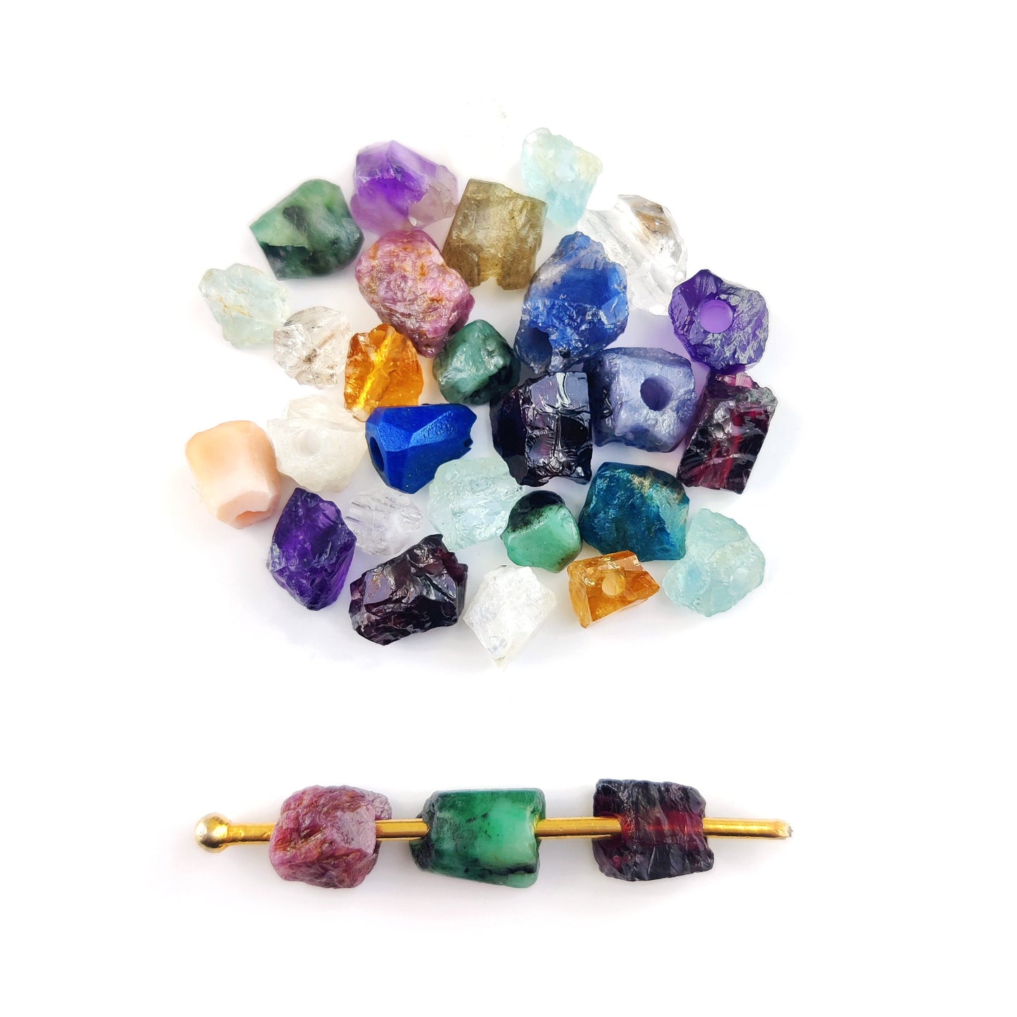 January Birthstone Garnet Gemstones 3mm Drilled Beads for DIY Jewelry & Gifts