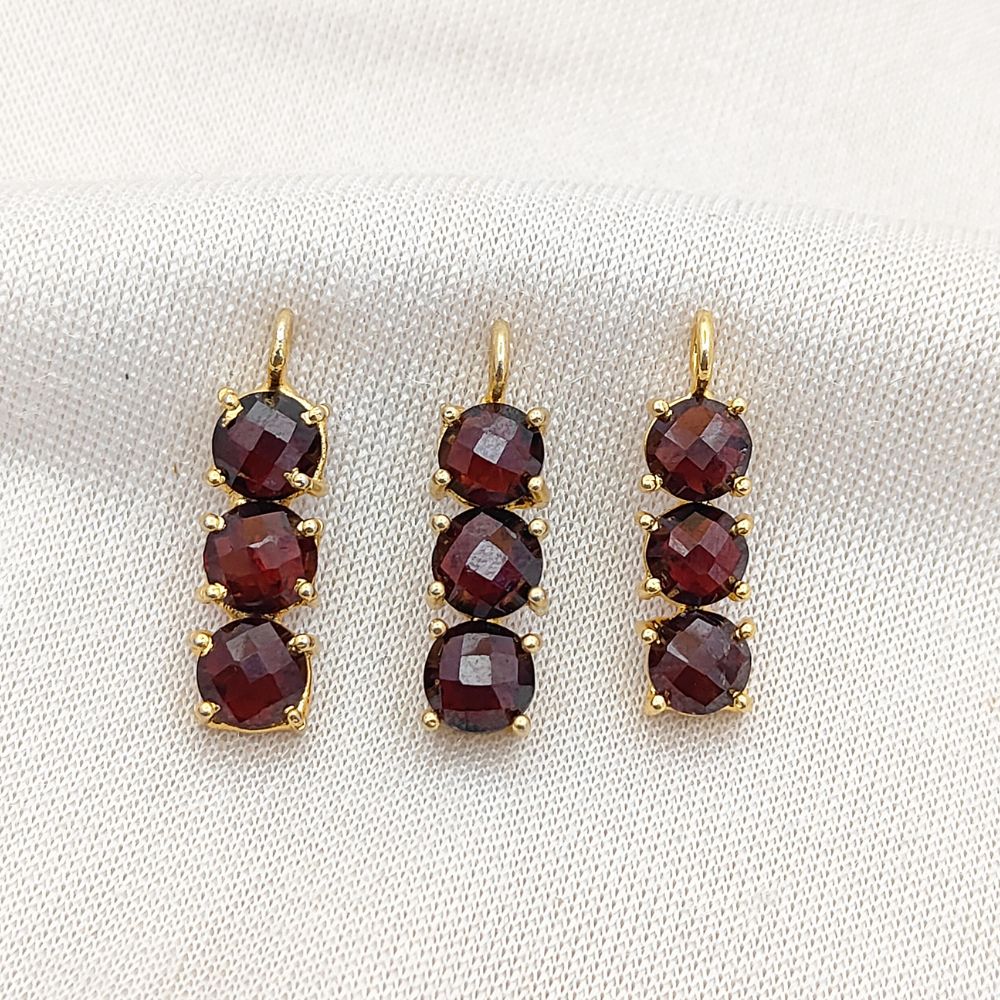 Red gemstone necklace in gold plated sterling silver