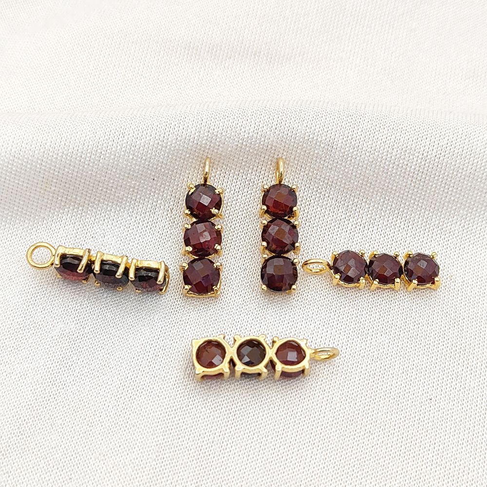 Gold plated garnet pendant necklace for January birthdays