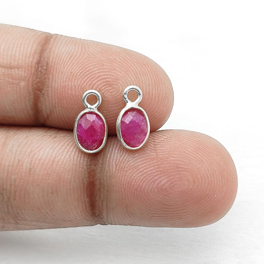 Ruby Gemstone Pendant Necklace for July Birthdays