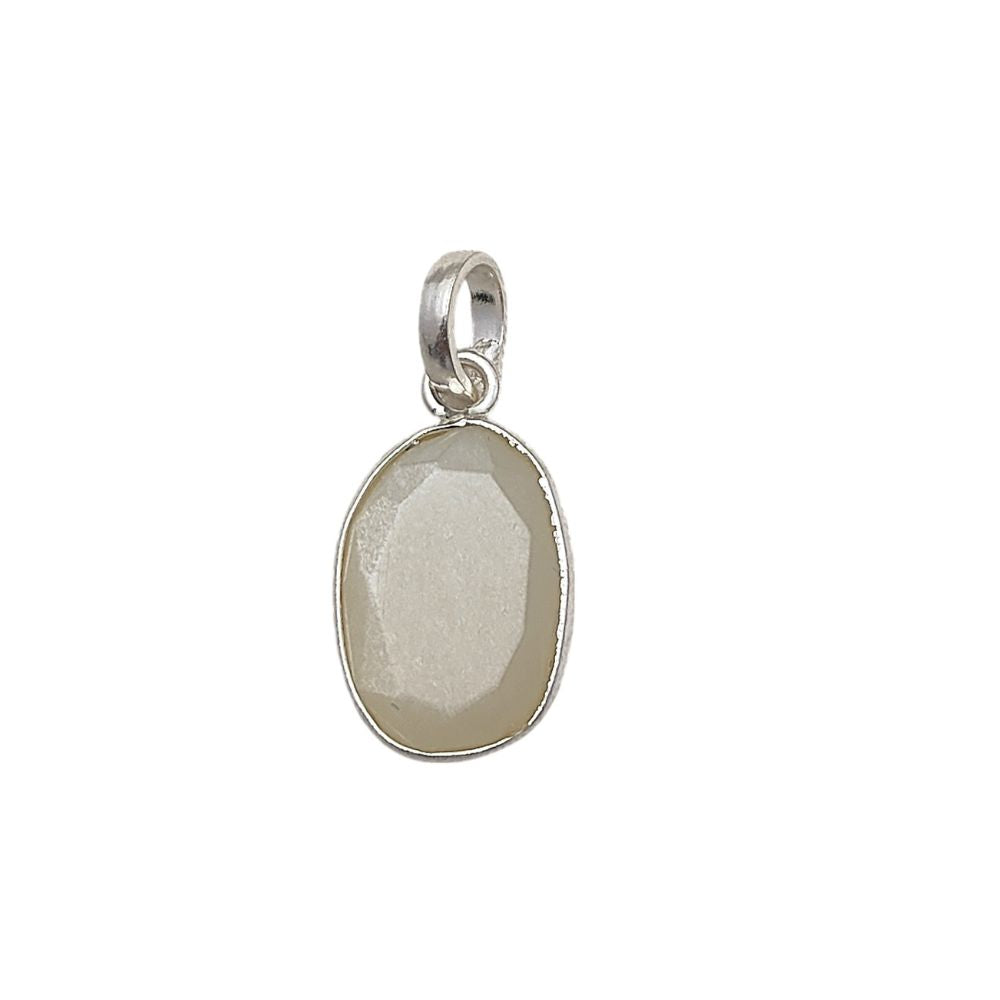 June Birthstone 10-15mm Uneven Shape White Moonstone Pendant Gold/Silver Plated Handmade Charms